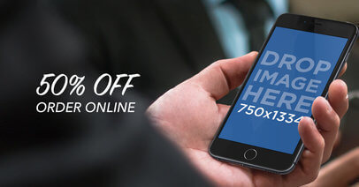 Facebook Ad - Business Man Using iPhone 6 at the Office a16534