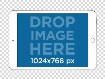 iPad in Landscape Position Over a Transparent Background a11948