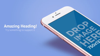 Landscape App Store Screenshot Generator Of The Upper Part Of An Angled Pink iPhone In Portrait Position a14106